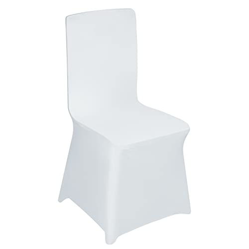 UISEBRT 100 Stück Universell Stuhlhussen Stretch Weiß Stuhlbezüge Moderne für Hochzeiten und Feiern Geburtstag Dekoration (100 Stück)
