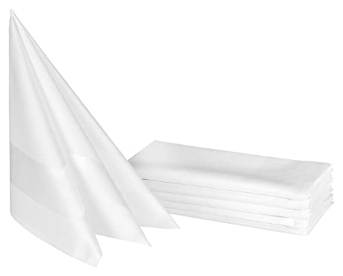 ZOLLNER 6er-Set Stoffservietten, Baumwolle, 50x50 cm, Atlaskante, weiß