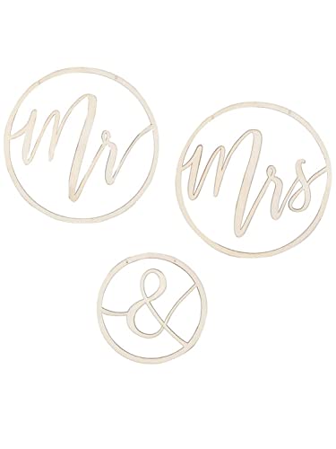 Ginger Ray Holzrahmen 'Mr & Mrs', 3 Stück, goldfarben
