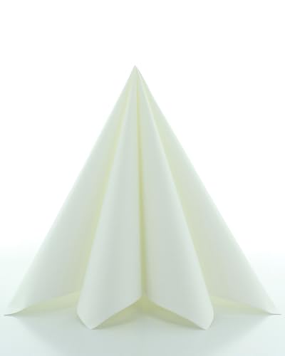 Sovie Linclass Airlaid Servietten Weiß 50 Stück - Einmalservietten 40 x 40 cm - Reißfest, Saugstark & Formstabil - Servietten Herbst & Weihnachten