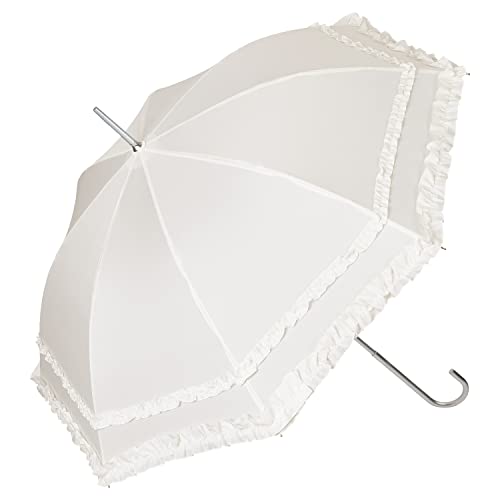 VON LILIENFELD Regenschirm Sonnenschirm Brautschirm Hochzeitsschirm Kostüm Tracht Auf-Automatik Mary ecru