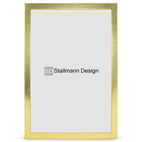 Stallmann Design Bilderrahmen New Modern 50x70 Puzzleformat cm gold glänzend Rahmen fuer Dina 4 und 60 andere Formate Fotorahmen Wechselrahmen aus Holz MDF mehrere Farben wählbar Frame für Foto oder Bilder