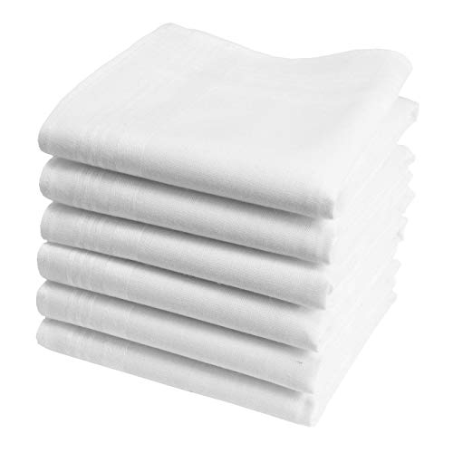 Hankiss - Taschentücher aus Bio-Baumwolle Weiße - Modell SNOW - Größe 28cm x 28cm - 6 Stück - 100% Baumwolle GOTS-Zertifiziert