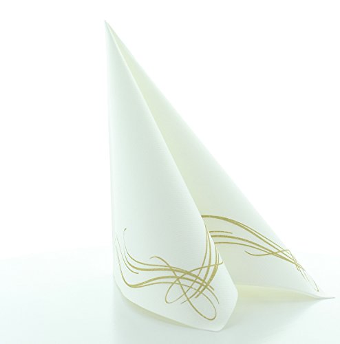 Sovie HORECA Serviette ALEX | Linclass® Airlaid 40x40 cm | Elegant Hochwertig Hochzeit Feier Geburtstag | 50 Stück | (Gold)