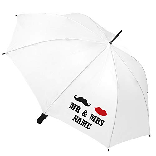 Herz & Heim® Hochzeits-Schirm mit Personalisierung - Motiv zur Auswahl Mr & Mrs