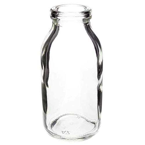 Annastore 12 x Glasfläschchen H 10,5 cm - kleine Deko Vasen für die Tischdeko Vintage - Minivase (12 x Glasfläschen + weißem Dekoband)