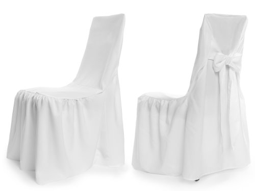 TexDeko Universal Stuhlhusse - Modell Wien - Weiß, Stuhlbezug Premium pflegeleicht und wiederverwendbar
