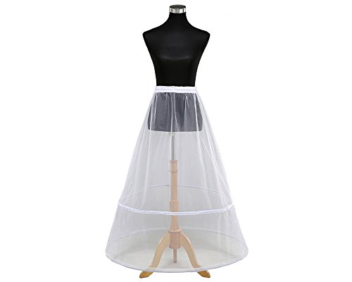 Loywe, Reifrock Petticoat aus Satin, Transparent, 2 Ring, Taille Umfang bis 105 cm, LW4809-W-X-T