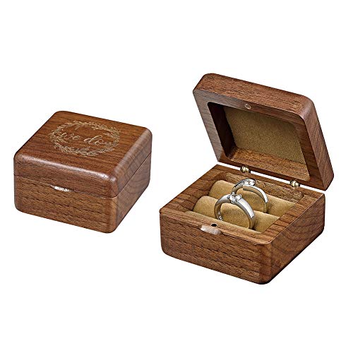 HESHIFENG. party & accessories Hochzeit Ringkissen,Ehering-Box Vintage Holz-Trauring-Box (Holz Ringbox)