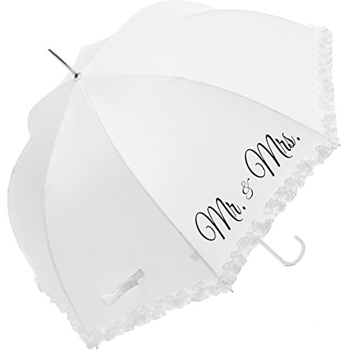 Susino Parapluie Mariage - MR & MRS Regenschirm, 86 cm, 90 liters, Weiß (Blanc)