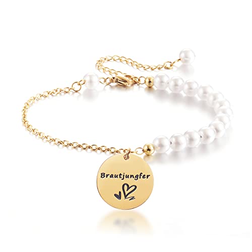 Melix Home Brautjungfer Geschenke Perlen Armbänder Hochzeit Geschenk für Trauzeugin Schmuck Armband