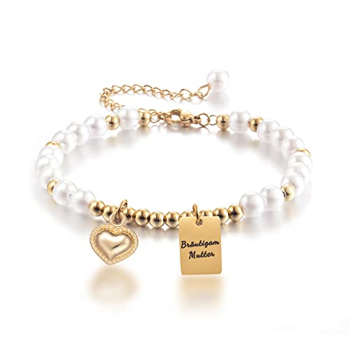 Melix Home Bräutigammutter Mutter des Bräutigams Geschenke Perlenarmband Hochzeitsgeschenk für Mama Mutter Schmuck Armbänder