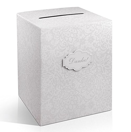 Kartenbox Geldbox Kuvert Hochzeit Briefbox Neutral Weiß Bastel Orchidee Grün