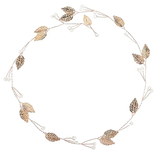 Lurrose Bridal Stirnband Rose Gold verlässt Haarband Headpiece Headwear Haarschmuck für Hochzeit (FD609)