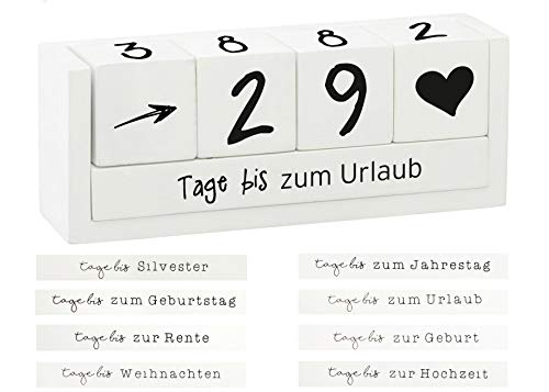 Spetebo Holz Countdown Würfel für 8 Ereignisse - Deko Holzwürfel Würfelkalender Dauerkalender