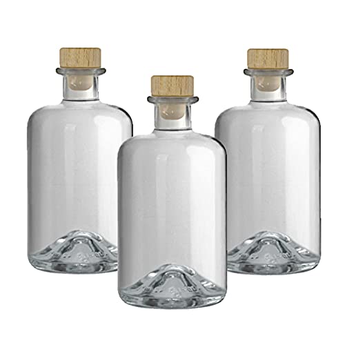 Geniess-Bar! 3 Glasflaschen 500ml zum Befüllen Apothekerflasche Essig Öl Flaschen Schnapsflaschen Likörflaschen VERSAND INNERHALB 24 STD!