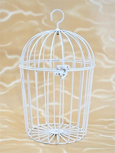 BUSDUGA - Vogelkäfig aus Metall, weiß, 27x19cm ideal für Plüschtiere/Laber-Tiere oder Dekoartikel