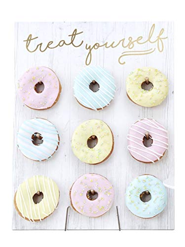Ginger Ray Donut-Wanddekoration, mit Goldfolie, Platz für 9 Donuts, Weiß
