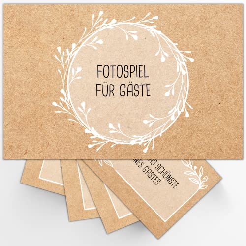 Fotospiel Hochzeit by snaPmee - 50+4 Fotoaufgaben - Hochzeitsspiel für Gäste & Brautpaar - Kraftpapier