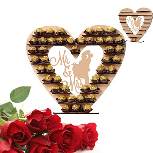 CSPone | Rocher Ferrero Herz Display Ständer Mittelstück Perfekt für Parties, Hochzeiten & Candy Bar, Hölzerner Schokoladen-Ausstellungsstand, Hochzeitsfest Dekoration - 1pcs (1)