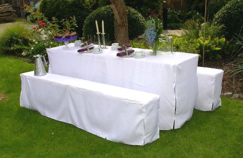 TPFGarden Hussen-Set 3-Teilig bis 50cm-Tischbreite Ungepolstert Farbe: Weiß