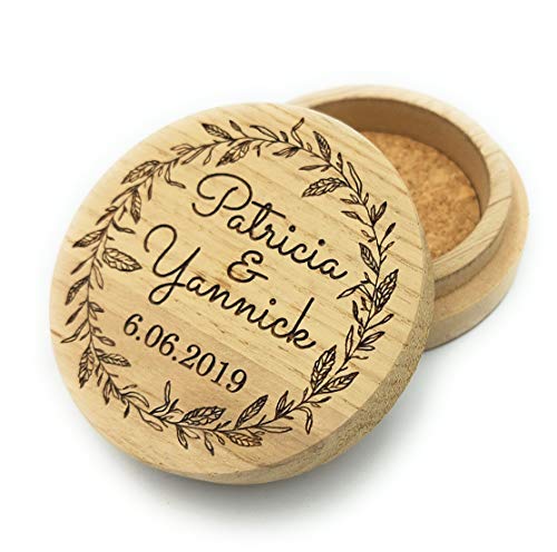 Ring Box, Ringschatulle aus Holz, Ringbox, Ringschachtel, Ringkästchen für Hochzeit, Verlobung oder Heiratsantrag, personalisiert