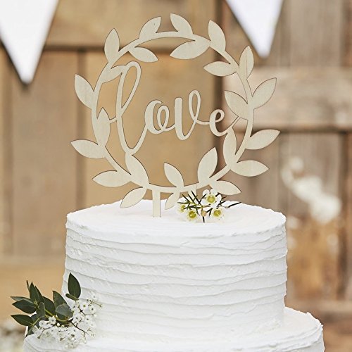 Kuchen-Aufsatz Love / Kuchen-Stecker / Torten-Aufsatz aus Holz / Hochzeits-Deko / Kuchen-Deko / Hochzeits-Torte / Cake Topper
