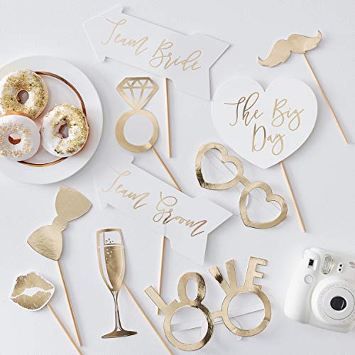 Ginger Ray Gold Foiled Wedding Photo Booth 10 Stück