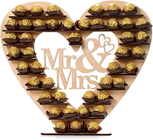ASVP Shop “Mr & Mrs” Ferrero Rocher Herz Display Ständer Mittelstück Perfekt für Parties, Hochzeiten & Candy Bar