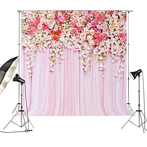 Rosa Hintergründe Fotografie Hochzeit Blumen Wand Hintergrund für Fotostudio Frühling Braut Babyparty 250x250cm