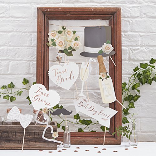 Ginger Ray Photo Booth Wedding Rose Gold 10 Stück