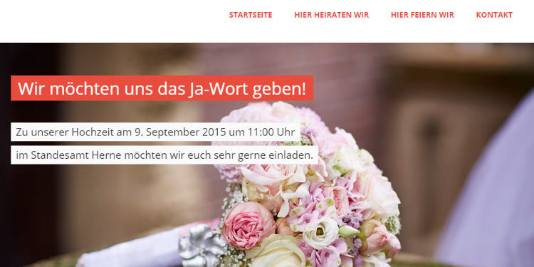 Eine Hochzeitswebseite selber erstellen