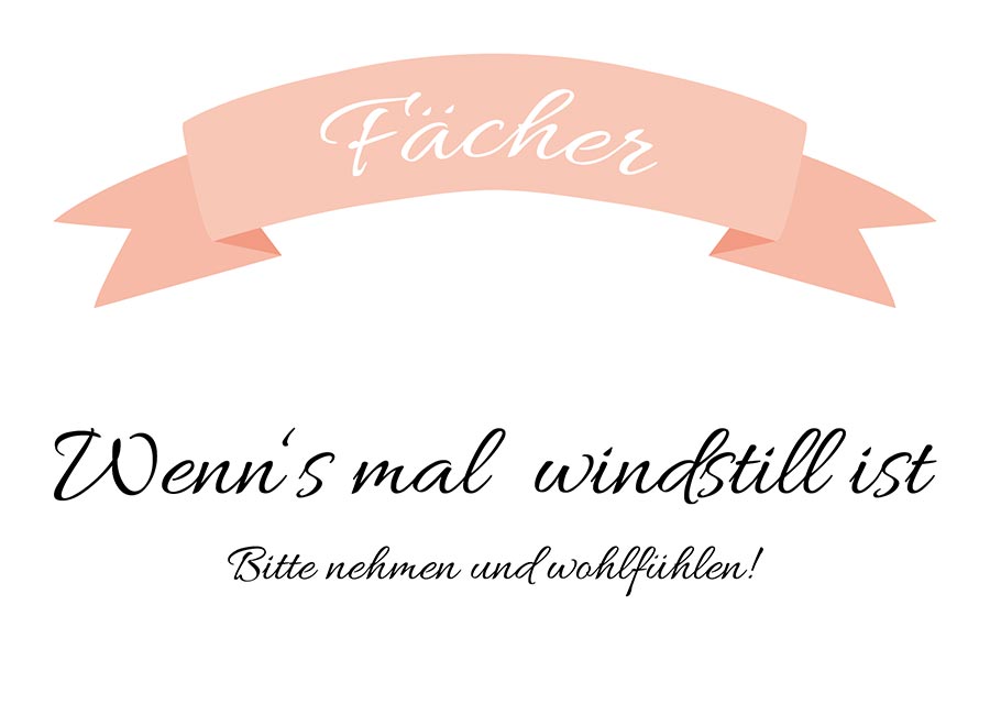 Fächer Schild für die Hochzeit zum Download