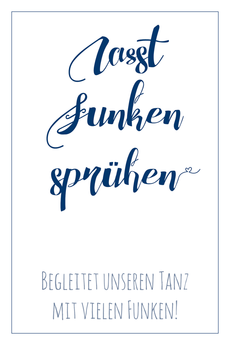 Lasst Funken sprühen Schild Vorlage für Wunderkerzen bei der Hochzeit