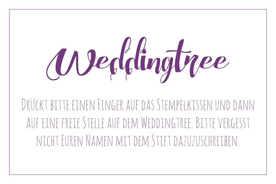 Weddingtree Schild Vorlage für die Hochzeit