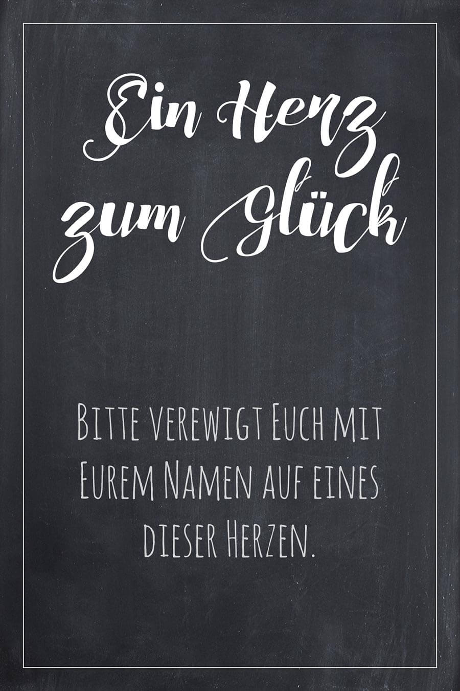 Schild für Holzherzen im Rahmen für die Hochzeit im Tafel-Look. Finde bei uns viele weitere Vorlagen für Schilder in über 20 verschiedene Farben!