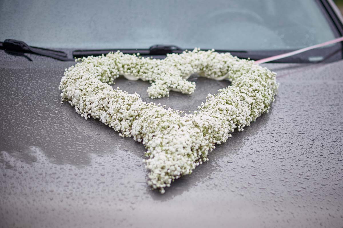 Autoschmuck hochzeit, Autodeko hochzeit, Hochzeit auto