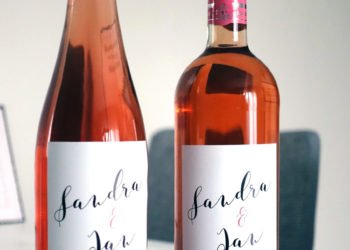 Personalisierte Flaschenetiketten zur Hochzeit von sendmoments