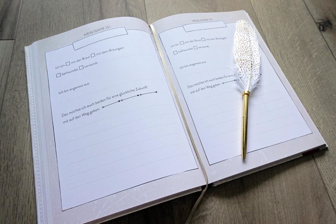 Gästebuch mit fertigen Fragen zur Hochzeit Jetzt anschauen
