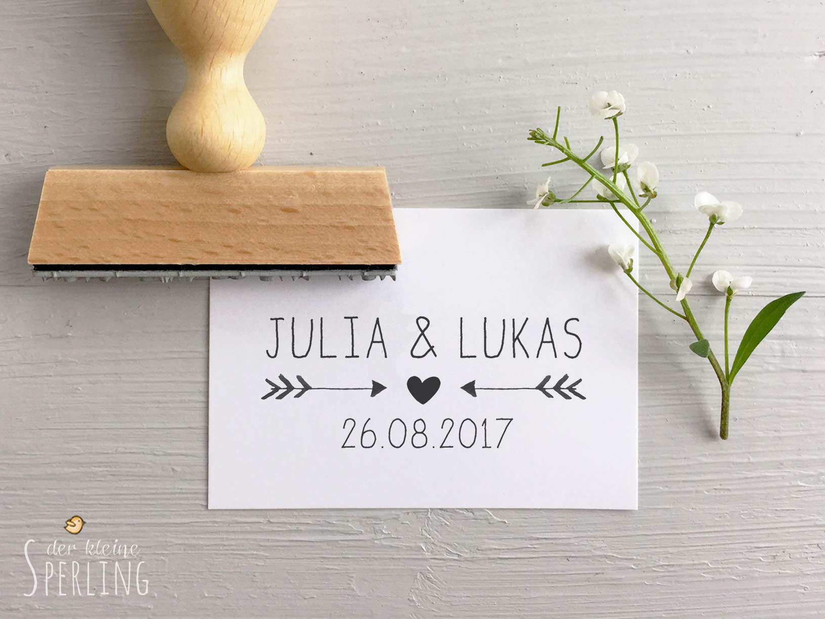 Stempel zur Hochzeit: Personalisiert mit Namen und Datum