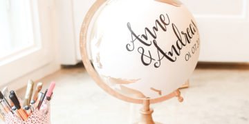 Globus anmalen: Egal ob als Geschenk oder als Gästebuch bei der Hochzeitl