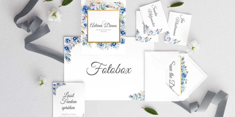 Papeterie-Serie Blue Floral: Vorlagen für eure Hochzeit in Royalblau