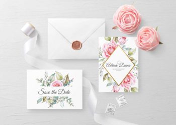 Papeterie Serie Pink Roses: Vorlagen für eure Hochzeitspapeterie