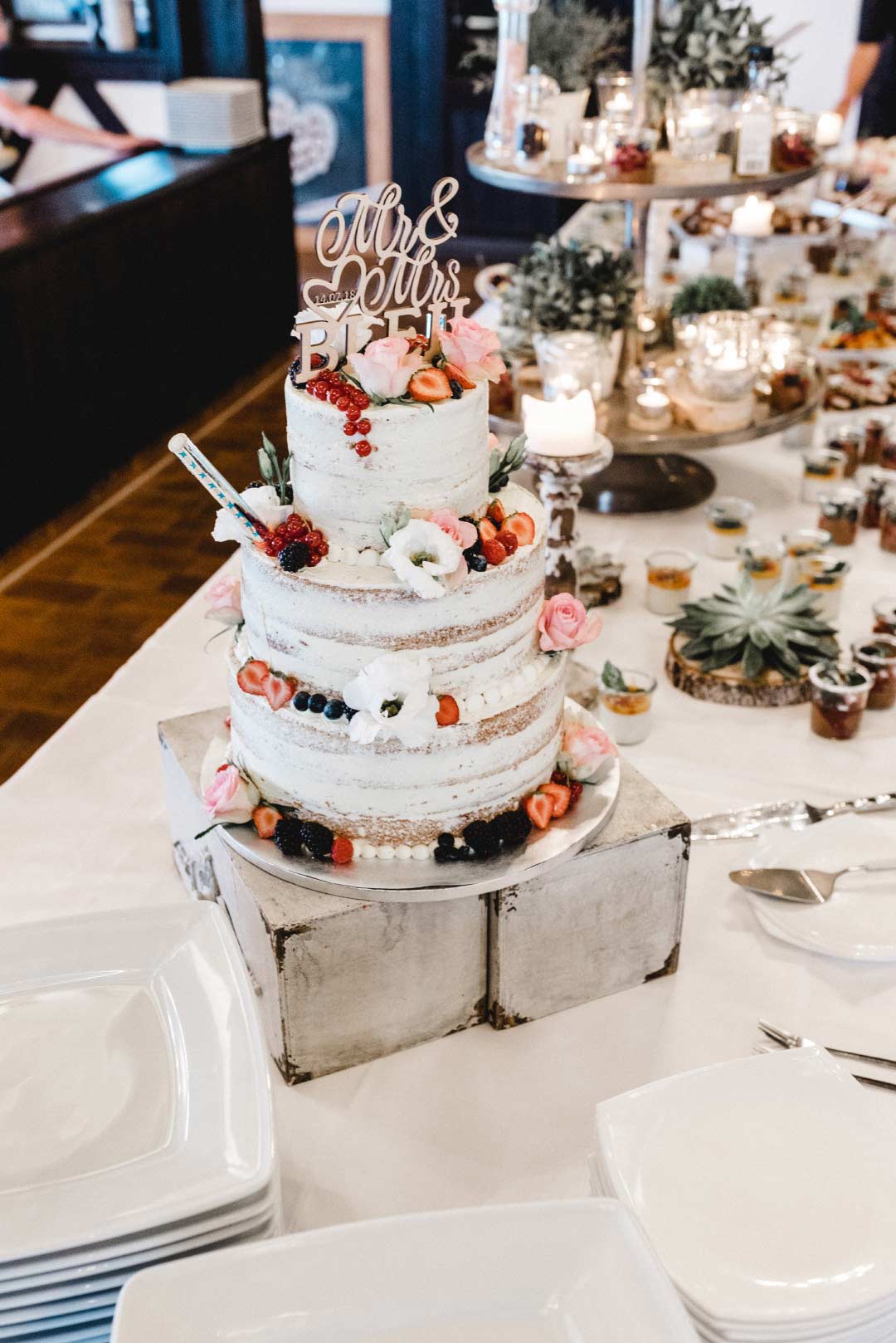 Semi-Naked-Cake als Hochzeitstorte