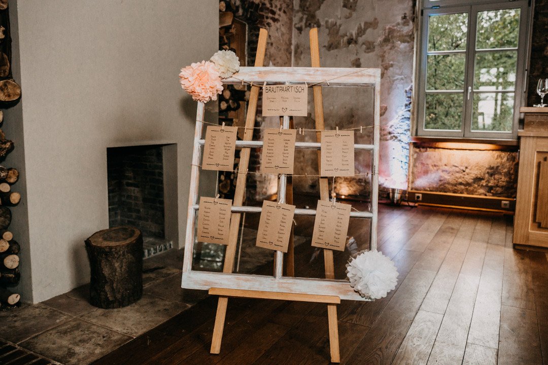 DIY Sitzplan bei der Hochzeit