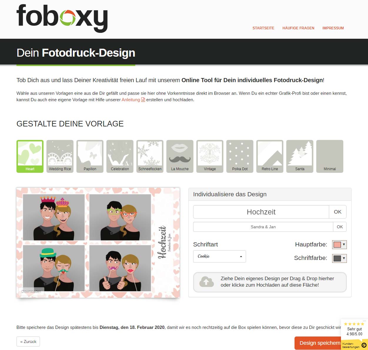 foboxy Erfahrungsbericht: Fotodruck Design gestalten