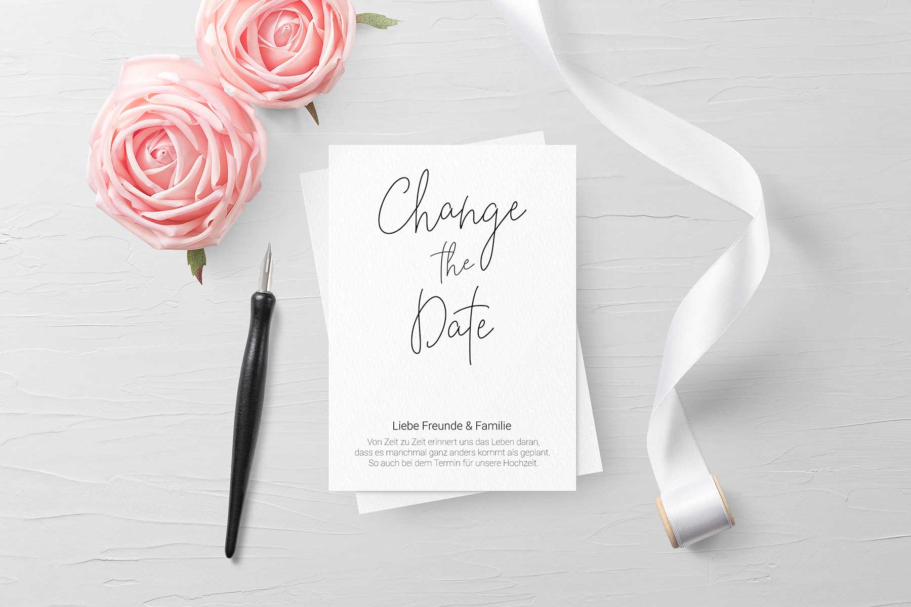Change the Date Karten zur Hochzeit als Freebie zum Download