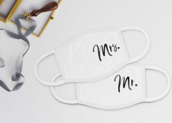 Gesichtsmasken für Braut und Bräutigam