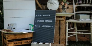 Fotowand mit Sofortbilder bei der Hochzeit