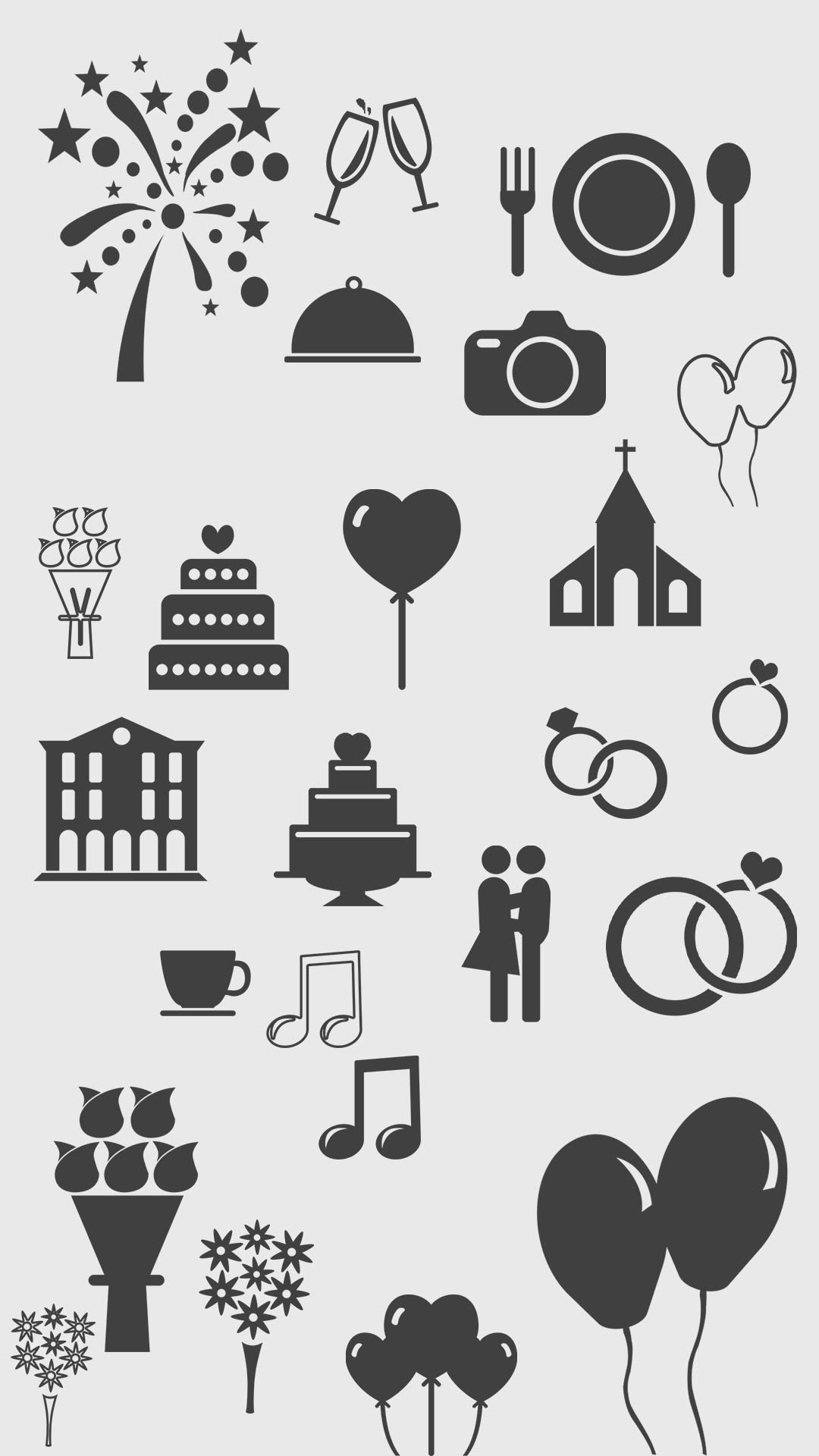 Icon Übersicht der kostenlosen Story Sticker zum Thema Hochzeit